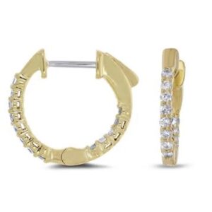 14 Karat Yellow Gold Diamond Earrings