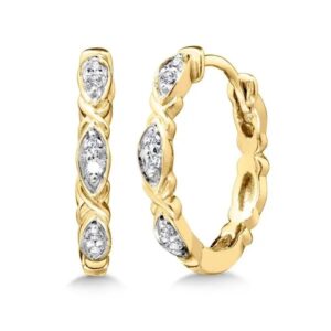 10 Karat Yellow Gold Diamond Earrings