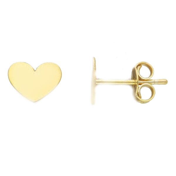 14 karat yellow gold heart earrings. MADE IN ITALY.