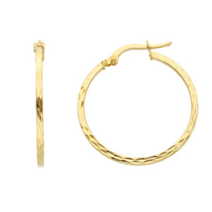 14 karat yellow gold hoop earrings. MADE IN ITALY.