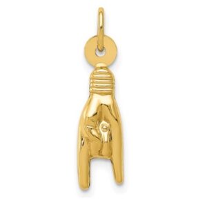 14 karat yellow gold Italian Hand pendant.