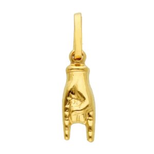 14 karat yellow gold Italian Hand pendant. MADE IN ITALY.