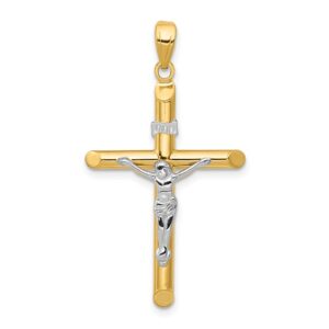14 Karat White and Yellow Gold Crucifix