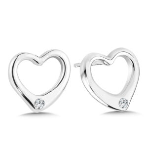 Sterling Silver Diamond Earrings