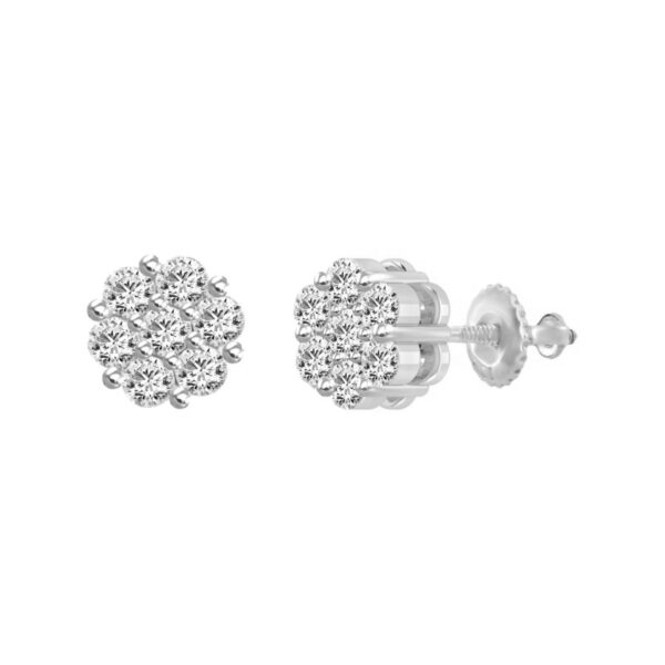 14 Karat White Gold Diamond Earrings