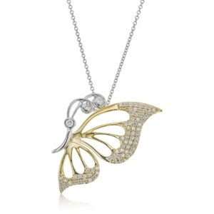 Simon G. 18kt Diamond Butterfly Pendant