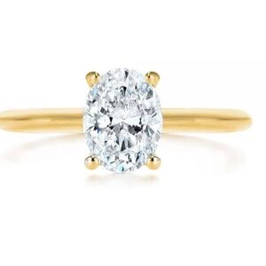 14 Karat Hidden Halo Engagement Ring With Newborn Created Diamond