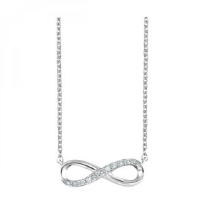 Sterling silver diamond infinity necklace.