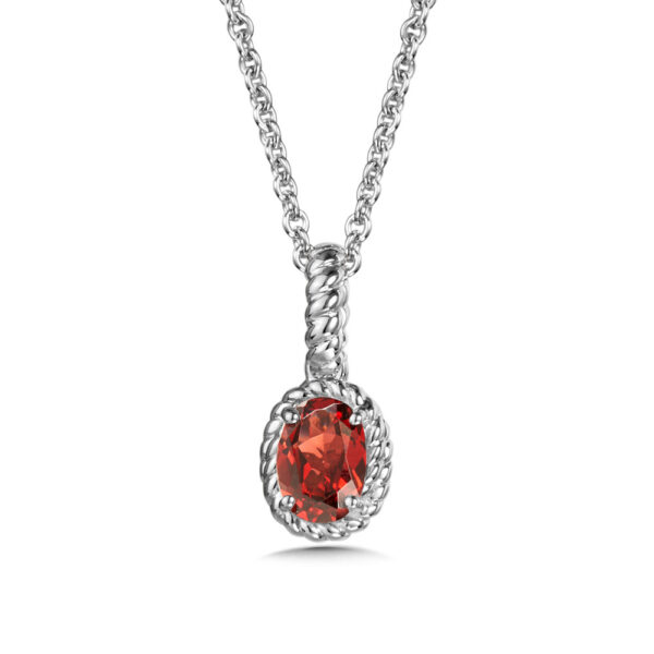 Sterling silver garnet pendant.