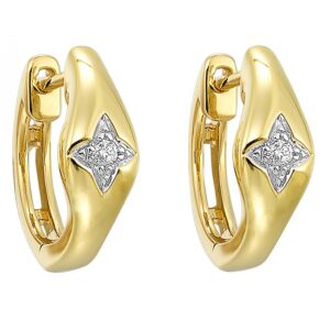 14 Karat Yellow Gold Diamond Earrings