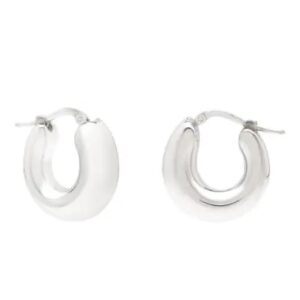 Sterling silver hoop earrings.