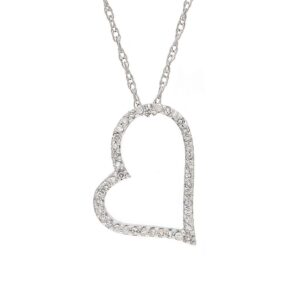 14kt White Gold Diamond Heart Pendant