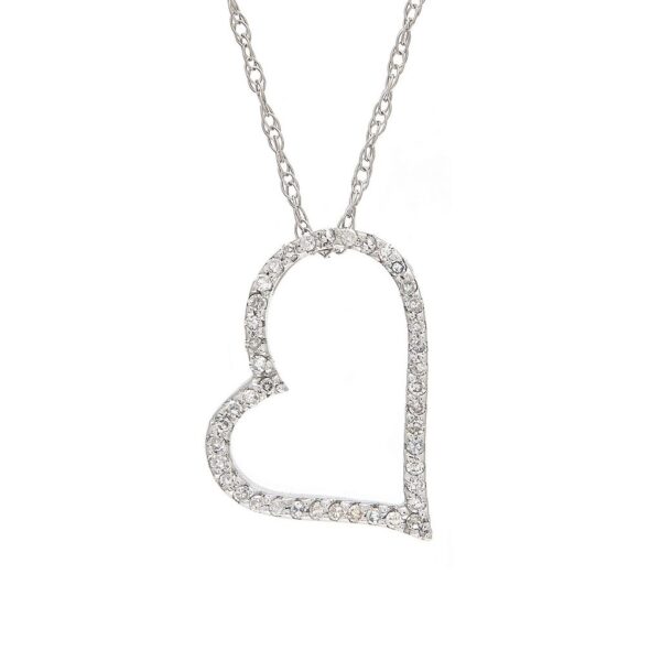 14kt White Gold Diamond Heart Pendant