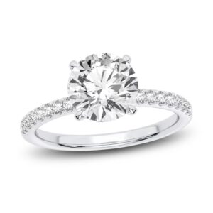 14 Karat White Gold Engagement Ring With Newborn Created Diamond
