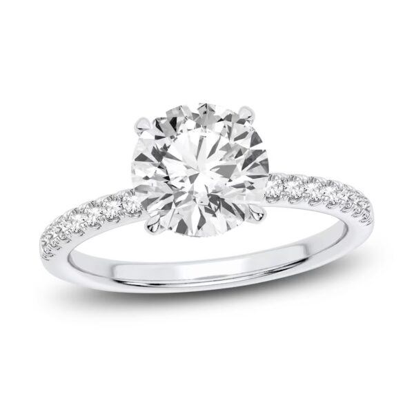 14 Karat White Gold Engagement Ring With Newborn Created Diamond