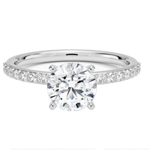 14 Karat White Gold Engagement Ring With Newborn Created Diamond