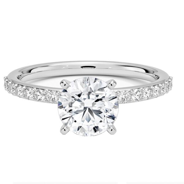 14 Karat White Gold Engagement Ring With Newborn Created Diamond