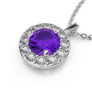 14kt White Gold Amethyst Pendant