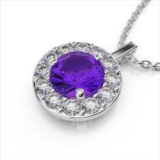 14kt White Gold Amethyst Pendant