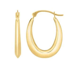 10 karat yellow gold hoop earrings.