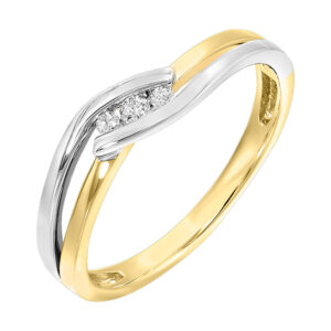 10 Karat White And Yellow Gold Fashion Ring