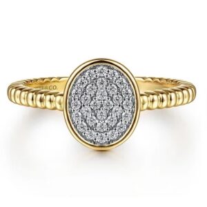 14 karat yellow gold diamond fashion ring by Gabriel & Co.