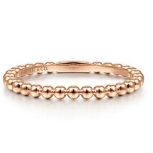 14 karat rose gold stackable ring by Gabriel & Co.