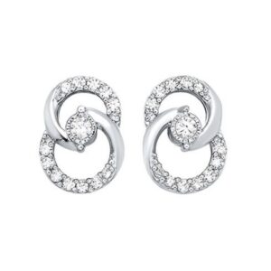 10 Karat White Gold Diamond Earrings