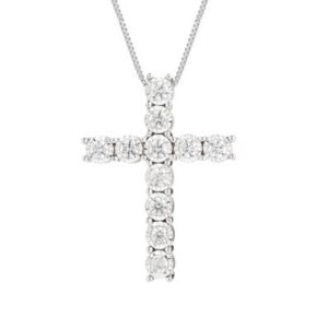 14 Karat Diamond Cross Pendant