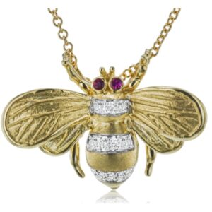Simon G. 18kt Diamond Bee Gemstone Pendant