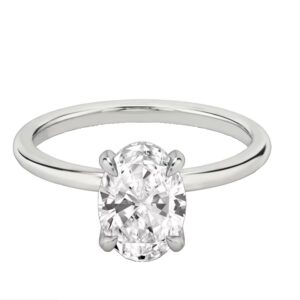 14 Karat Hidden Halo Engagement Ring With Newborn Created Diamond