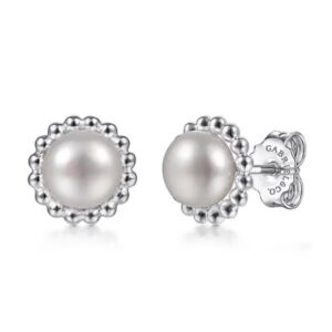 Gabriel & Co. Silver Pearl Earrings