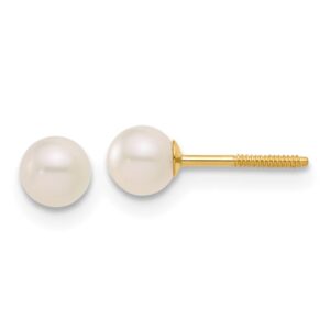 14kt yellow gold freshwater pearl earrings.