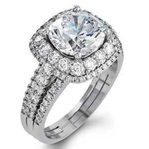 Simon G. 18 Karat White Gold Diamond Mounting