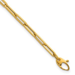 14 karat yellow gold paperclip bracelet.