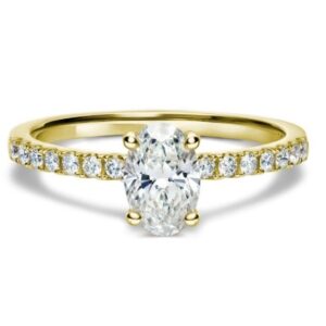 14 Karat Hidden Halo Diamond Engagement Ring