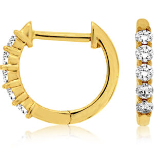 14 Karat Yellow Gold Diamond Earrings