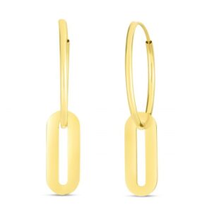 14 karat yellow gold paperclip earrings.