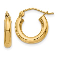 10 karat yellow gold hoop earrings.