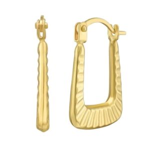14 karat yellow gold hoop earrings.