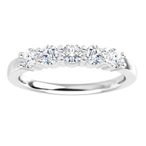 14 Karat White Gold Diamond Band