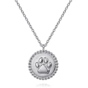 Sterling silver paw print pendant by Gabriel & Co.