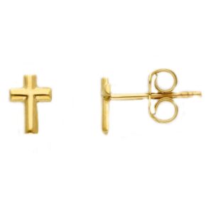 karat yellow gold cross earrings. MADE IN ITALY.