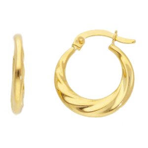 18 karat yellow gold hoop earrings. MADE IN ITALY.