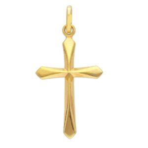 9 karat yellow gold cross pendant. MADE IN ITALY.