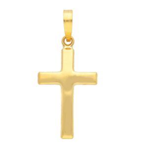 9 karat yellow gold cross pendant. MADE IN ITALY.