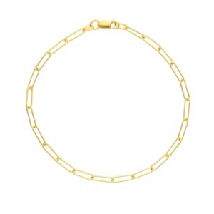 9 karat yellow gold paperclip bracelet. 7.48 inches (19 cm). MADE IN ITALY.