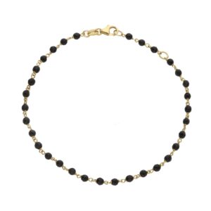 18 karat yellow gold black onyx bracelet . MADE IN ITALY.