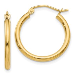 10 karat yellow gold hoop earrings.