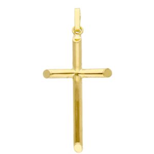 18 karat yellow gold cross pendant. MADE IN ITALY.